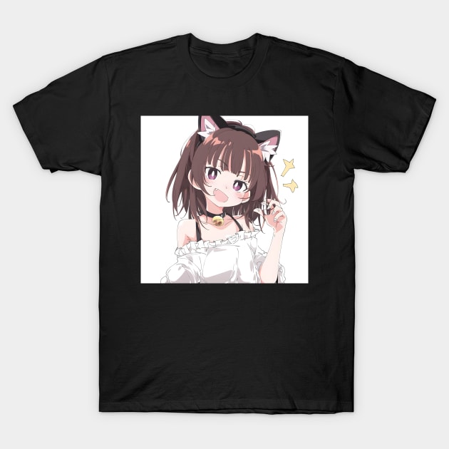 Cat Girl Retro 1990s Style T-Shirt by Tazlo